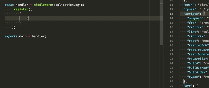 Lambcycle type definitions providing auto-completion in the editor